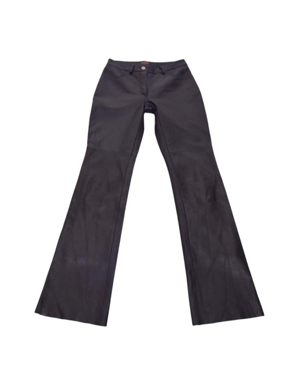 Y2K DANIER Black Leather Bootcut Pants (XS/S)